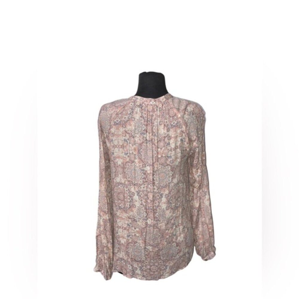 Lucky Brand Printed Peasant Top Small - Picture 3 of 10